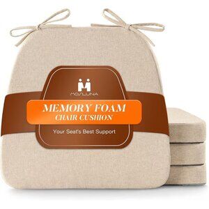 Chair Cushions for Dining Chairs Set of 4, 2" Thick Memory Foam Chair Pads with